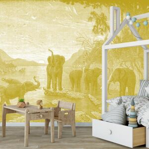 Ciment Factory Papier peint panoramique gravure les elephants 390x270cm