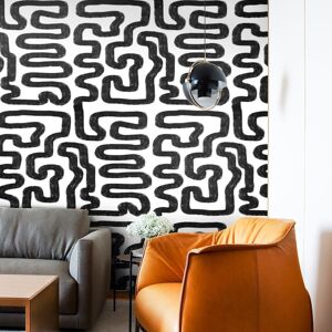Wallpapers4Beginners Papier Peint Art Moderne Abstrait Noir et Blanc 250x200 cm