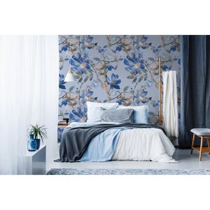 Le papiers de Ninon Papier peint panoramique motif floral Bleu 480x270cm