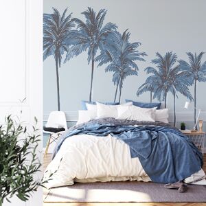 Acte Deco Papier peint panoramique palmiers bleu 150x250cm