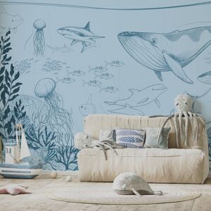 Acte Deco Papier peint panoramique enfant ocean 525 x 250 cm bleu