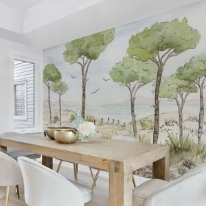 Acte Deco Papier peint panoramique paysage vue des pins couleurs 150x250cm