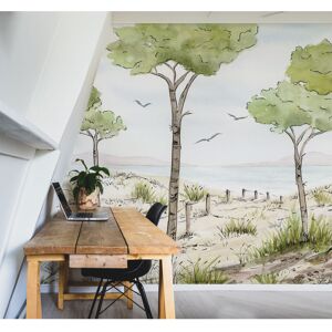 Acte Deco Papier peint panoramique paysage vue des pins 225 x 250 cm couleurs