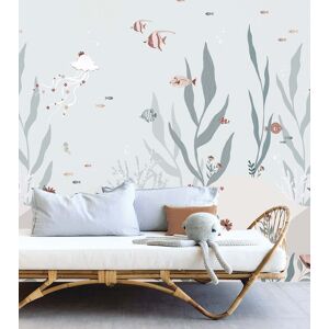 Lilipinso papier peint panoramique vie sous marine, blanc 2 m x 2,48 m