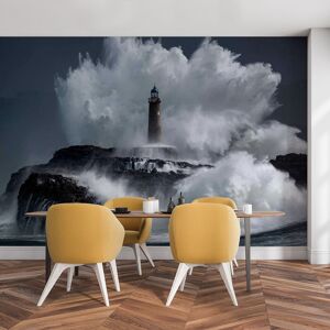 Hexoa Papier peint panoramique phare sous les vagues 364x270cm