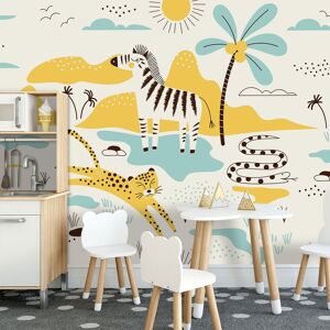 Hexoa Papier peint enfant motif zebre 364x270cm