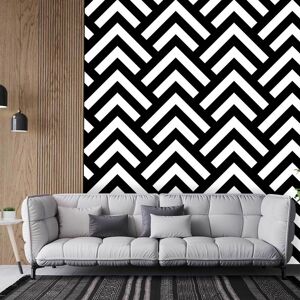 Hexoa Papier peint graphique motif zig zag retro 260x270cm