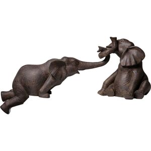 Kare Design Statuette éléphants en polyrésine marron (x2)
