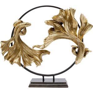 Kare Design Statuette poissons combattants en polyrésine dorée et acier 65x58