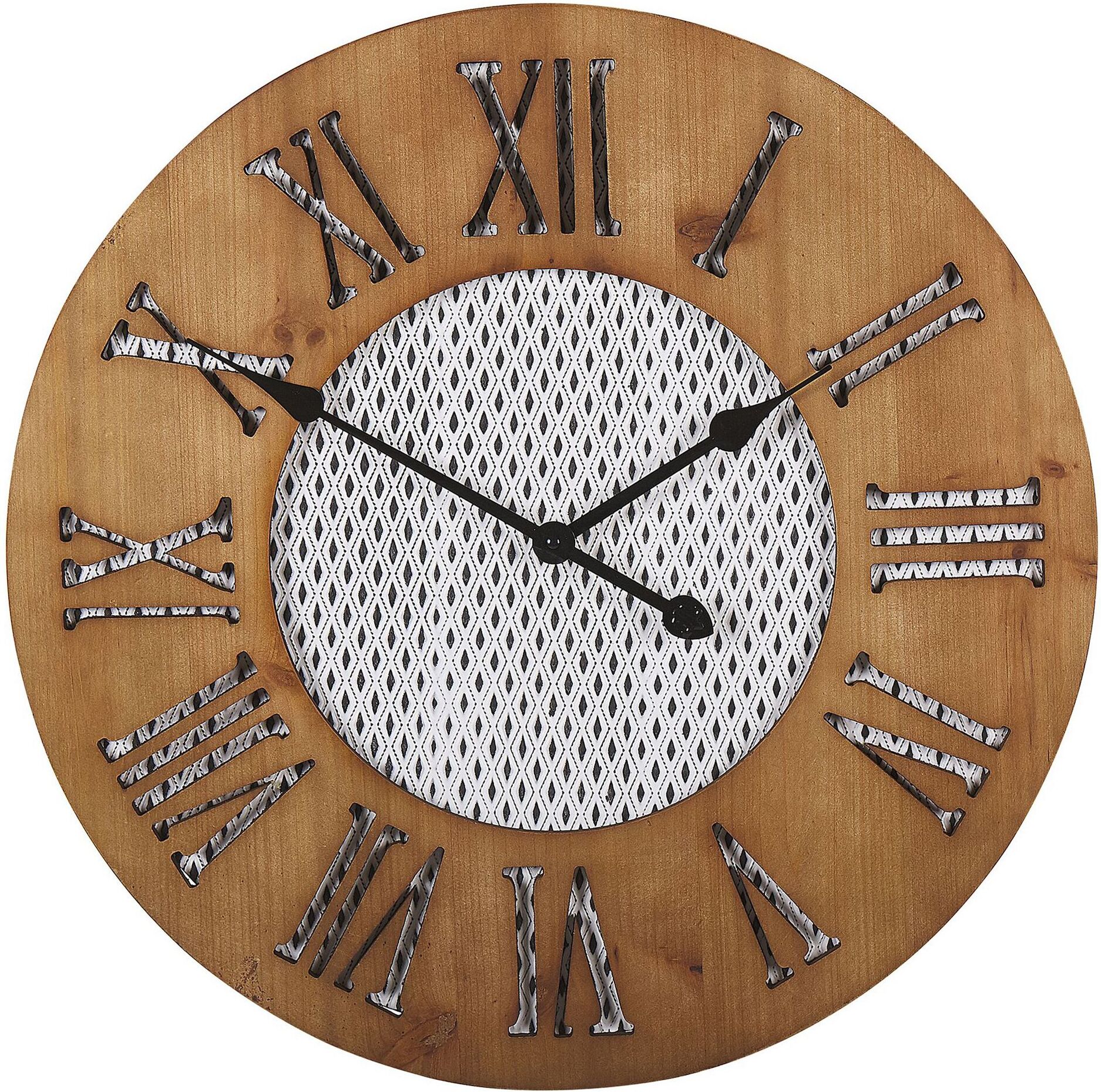 Beliani Horloge murale ø 60 cm en bois foncé