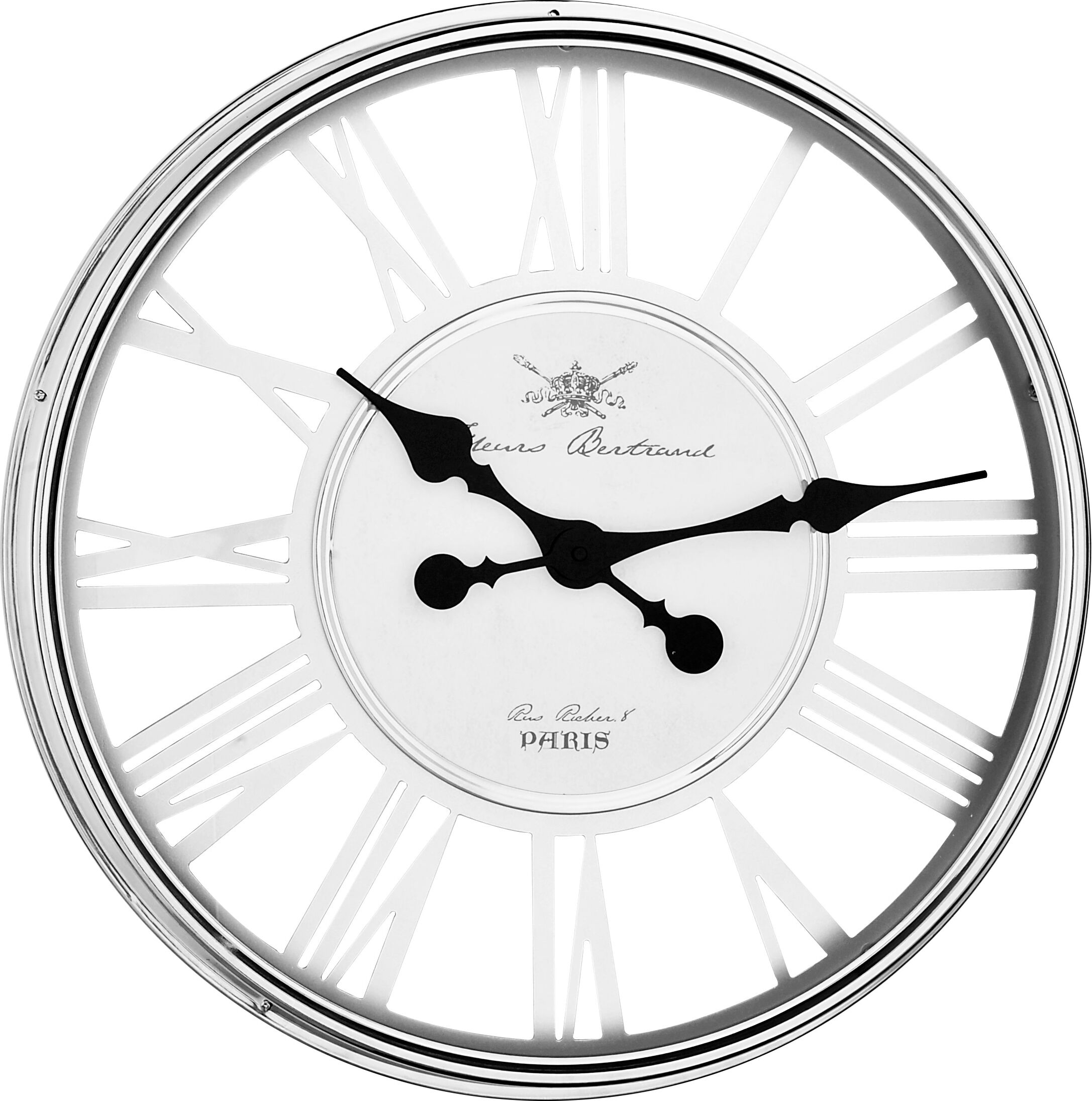 EMDE Horloge chrome ajourée 56cm