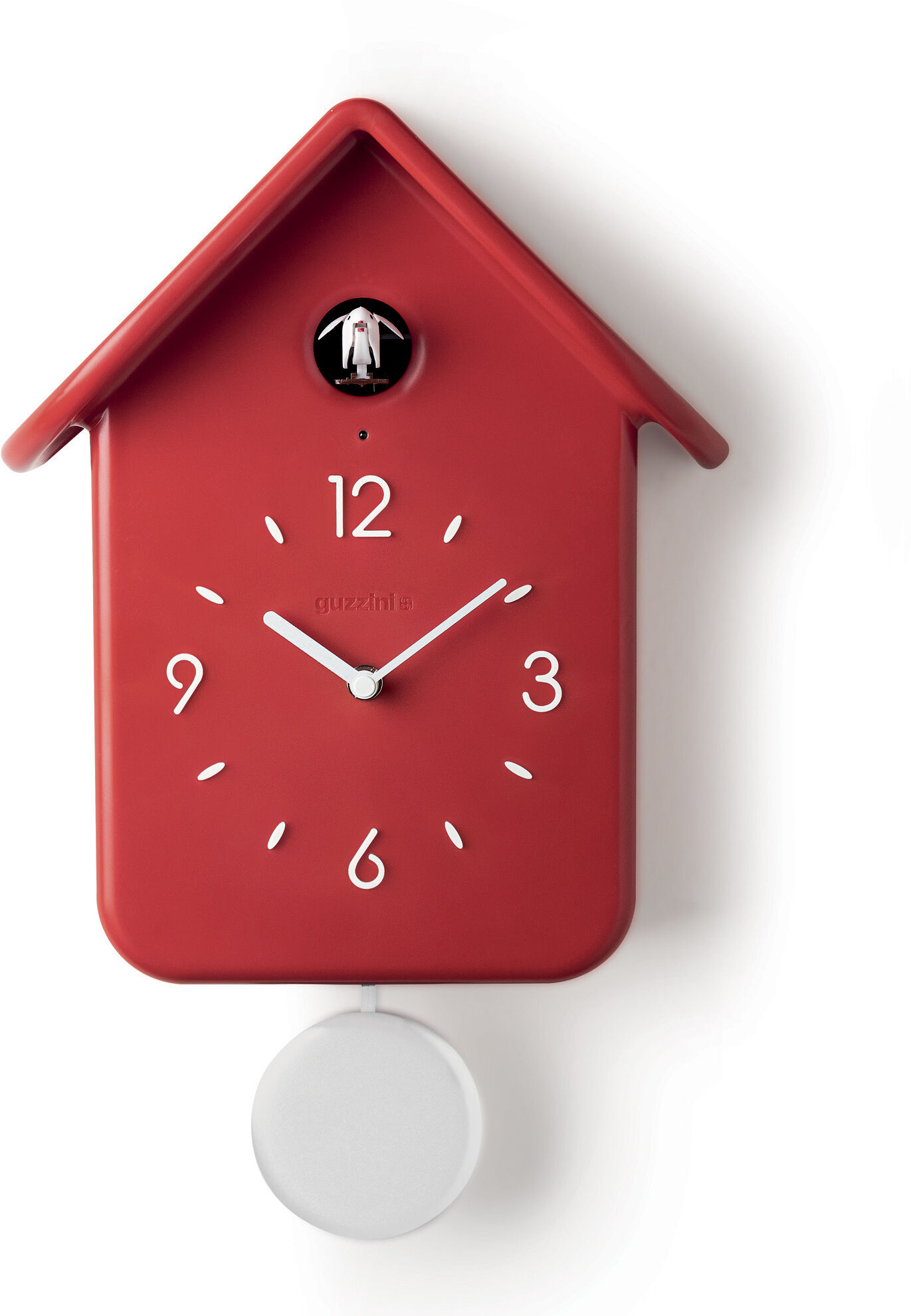 Guzzini Horloge à coucou rouge avec pendule amovible