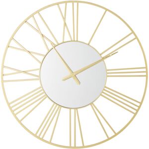 Maisons du Monde Horloge murale miroir en metal dore D92