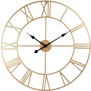 Maisons du Monde Horloge murale ronde en metal dore D70