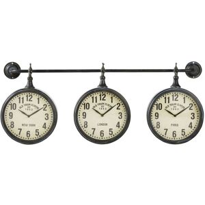 Maisons du Monde Horloges murales industrielles en metal effet vieilli (x3) 83x35