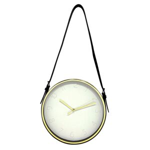 EMDE Horloge ronde a laniere blanc dore 30,5x30,5cm