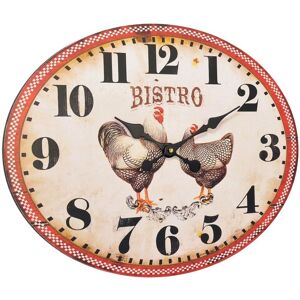 EMDE Horloge ovale poules 39x49cm