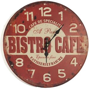 EMDE Horloge rouge bistro en metal D40cm