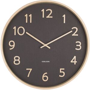 Present Time Horloge en bois noir diam 40cm