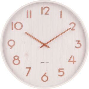 Present Time Horloge murale ronde en bois D40cm blanc