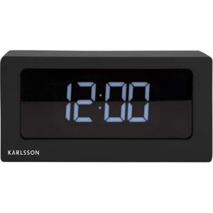 Present Time Reveil LED en mdf noir 25x12,5cm