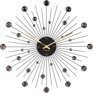 Karlsson Horloge ronde en metal sunburst 50 cm noir