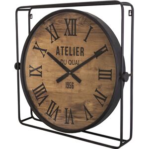 Jardindeco Pendule industrielle avec cadre en fer 60 cm