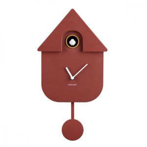 Present Time Horloge coucou moderne plastique rouge