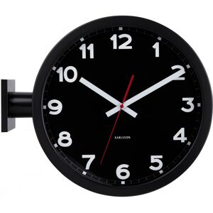 Present Time Horloge murale double face h38cm aluminium noir