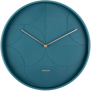 Present Time Horloge murale d40cm metal bleu