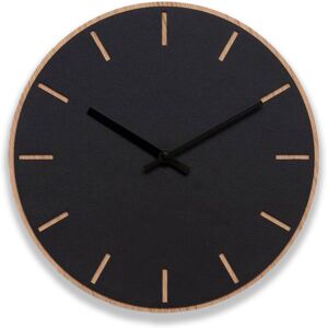 Hemverk Horloge murale en linoleum noir D28cm