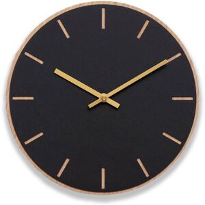 Hemverk Horloge murale en linoleum noir D28cm