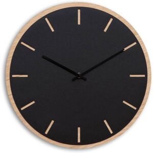 Hemverk Horloge murale en linoleum noir D38cm