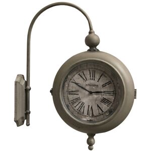 CHEMIN DE CAMPAGNE Horloge murale en metal taupe 48.5 x 57 cm