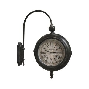 CHEMIN DE CAMPAGNE Horloge de Gare en metal marron 57 x 47 x 10.5 cm