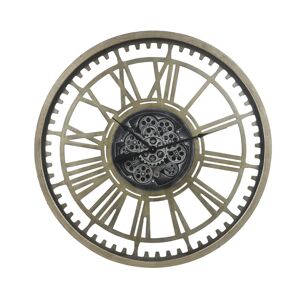 Maisons du Monde Horloge murale à rouages gris anthracite D90