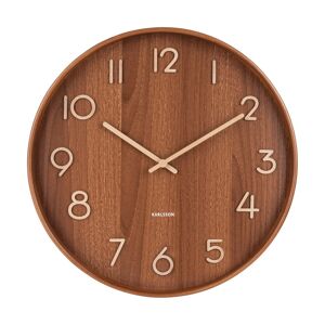 Present Time Horloge murale ronde en bois D40cm bois foncé