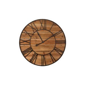 EMDE Horloge ronde métal et bois 90cm