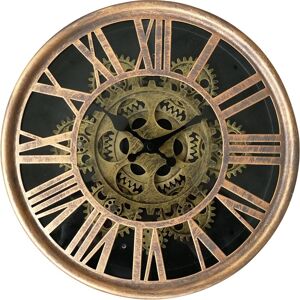 EMDE Horloge ronde dorée mécanisme apparent 25x6x25cm