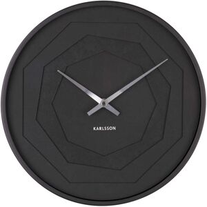 Present Time Horloge ronde en bois origami 30 cm noir