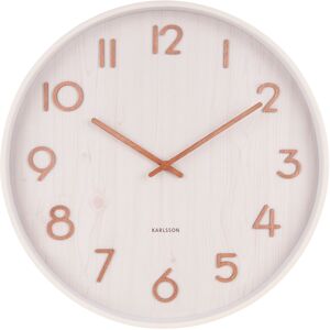 Present Time Horloge murale ronde en bois D40cm blanc