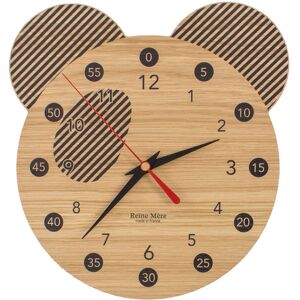 Reine Mère Horloge pédagogique Panda en bois de chêne