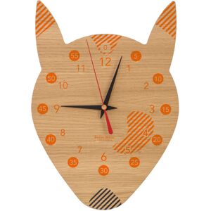 Reine Mère Horloge pédagogique Renard en bois de chêne