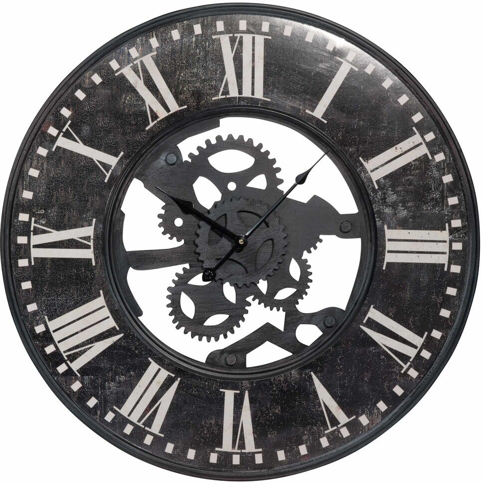 Maisons du Monde Horloge à rouages en métal noir effet vieilli D60 Maisons du Monde Horloge à rouages en métal noir effet vieilli D60