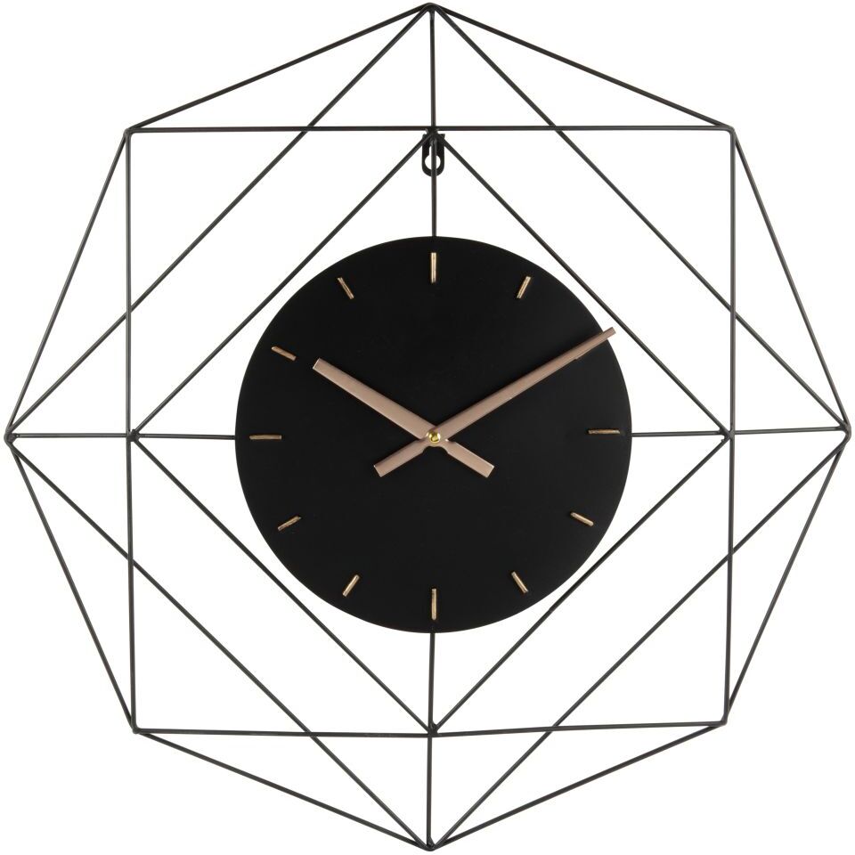 Maisons du Monde Horloge filaire en métal noir 60x60 Maisons du Monde Horloge filaire en métal noir 60x60