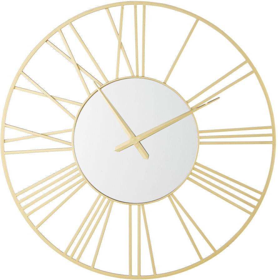 Maisons du Monde Horloge miroir en métal doré D92 Maisons du Monde Horloge miroir en métal doré D92