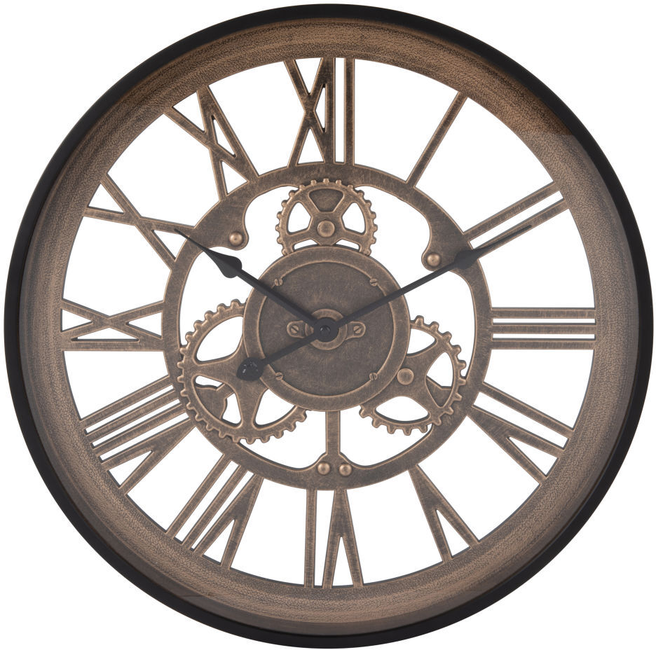 Maisons du Monde Horloge rouages noire et marron D46