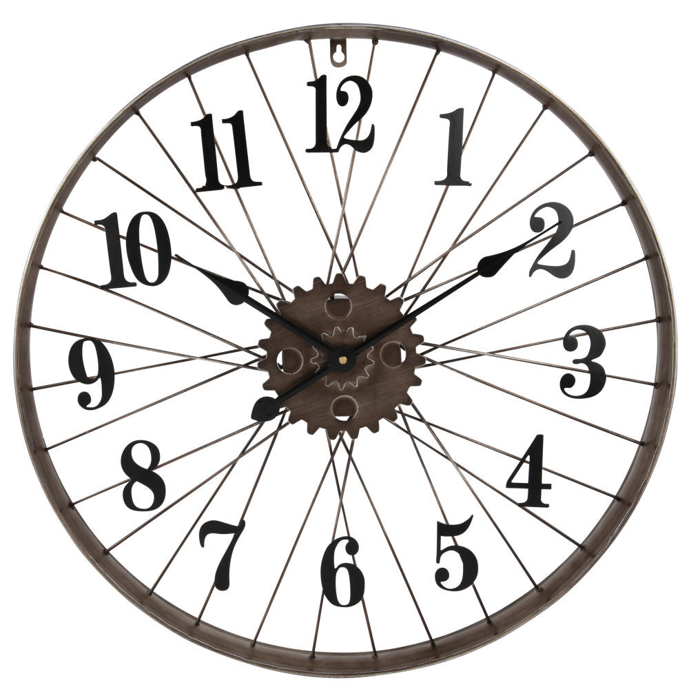 Maisons du Monde Horloge roue de vélo en métal noir D60 Maisons du Monde Horloge roue de vélo en métal noir D60