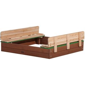 Axi Bac a sable en bois avec bancs et couvercle 120x120cm