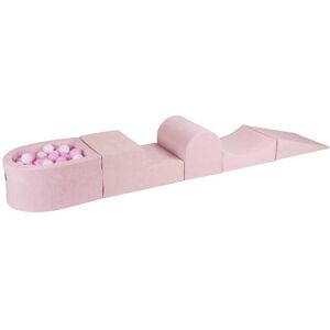 MeowBaby Aire De Jeux avec a Piscine a Balles: Blanc/Rose Pastel